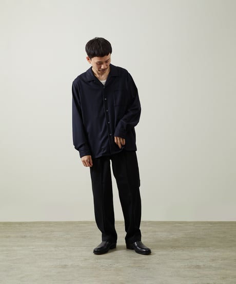 And A アンドエー / SUPER 140’S WOOL SAXONY OPEN COLLAR L/S SHIRT スーパー140’Sウールサキソニーオープンカラーシャツ / AA-S24M001