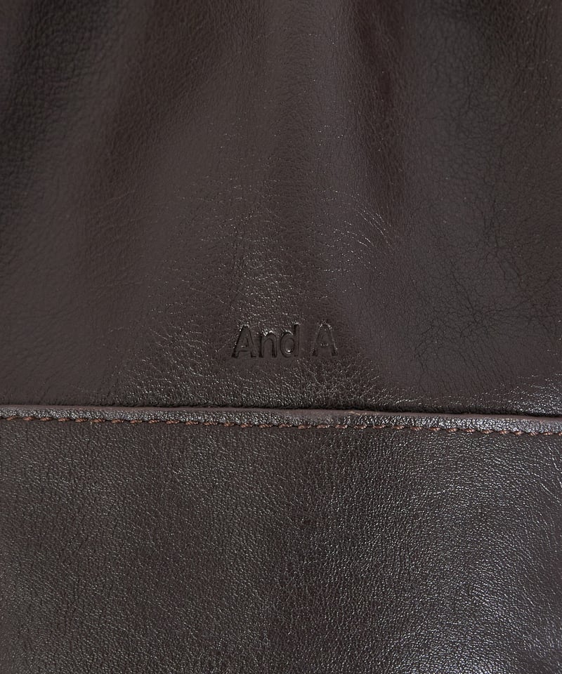 巾着　牛革 And A アンドエー / FINE LEATHER DRAWSTRING BAG【S】牛革巾