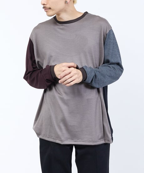 And A アンドエー / 2/72 WOOL JERSEY L/S CRAZY KNIT TEE super100防縮ウォッシャブルウールジャージークレイジーニットロンT / AA-A23M006