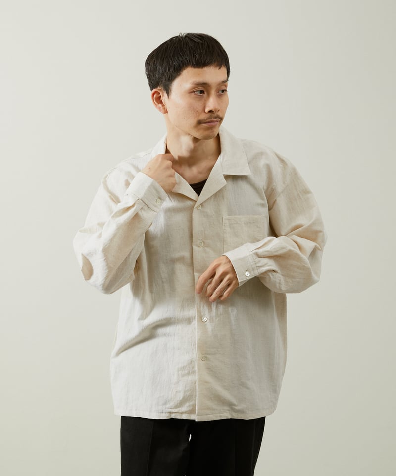 And A アンドエー / COTTON / LINEN OPEN COLLAR L/S LI