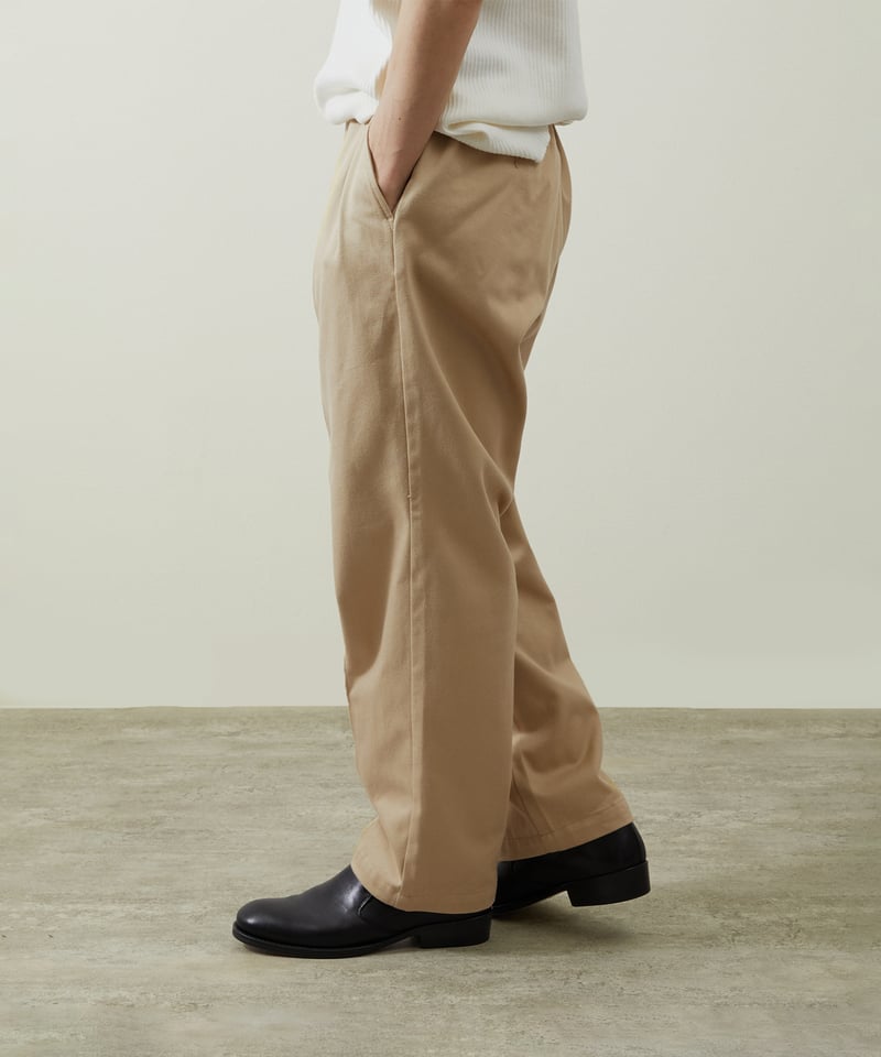 And A アンドエー / TWO TUCK TAPERED WIDE CHINO PANTS