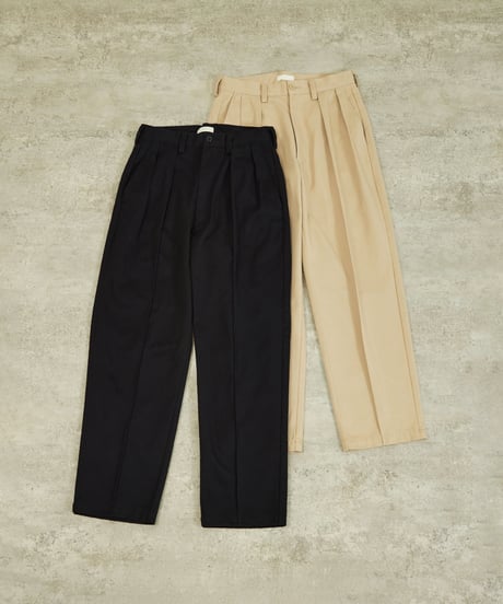 And A アンドエー / TWO TUCK TAPERED WIDE CHINO PANTS ツータックコットンワイドテーパードチノパンツ / AA-A23M002