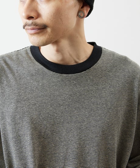 And A アンドエー / HEMP BREND L/S SLEEVE CUT & SEWN ヘンプブレンドナローピッチボーダーカットソー ロンT / AA-A24M003