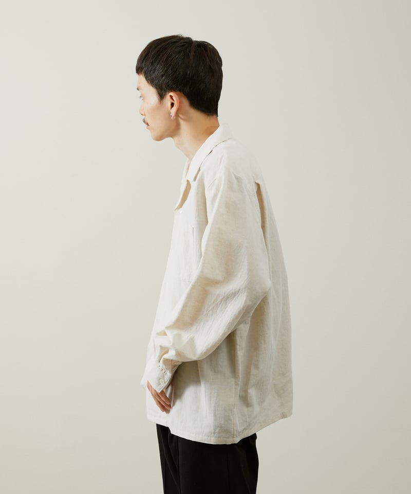 And A アンドエー / COTTON / LINEN OPEN COLLAR L/S LI