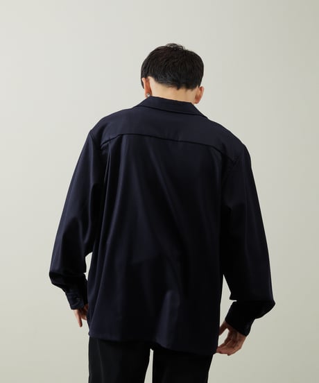 And A アンドエー / SUPER 140’S WOOL SAXONY OPEN COLLAR L/S SHIRT スーパー140’Sウールサキソニーオープンカラーシャツ / AA-S24M001