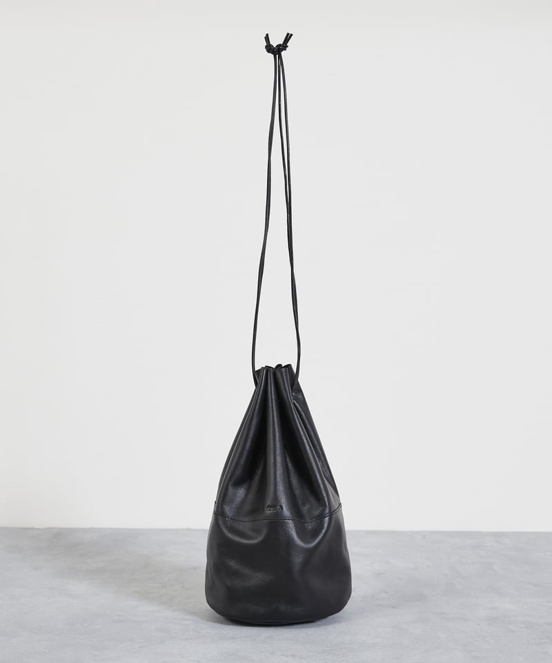 レザー　巾着 And A アンドエー / FINE LEATHER DRAWSTRING BAG【M】牛革巾