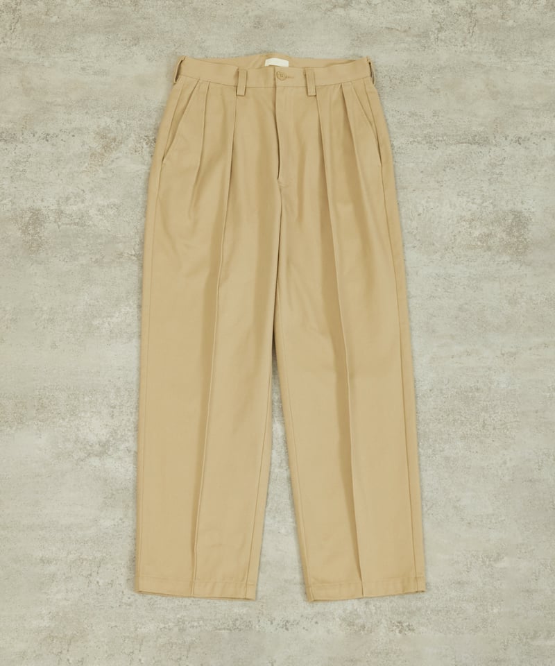 And A アンドエー / TWO TUCK TAPERED WIDE CHINO PANTS