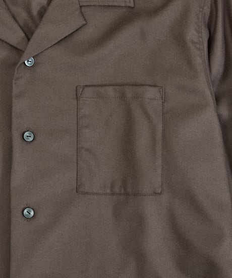 And A アンドエー / SUPER 140’S WOOL SAXONY OPEN COLLAR L/S SHIRT スーパー140’Sウールサキソニーオープンカラーシャツ / AA-S24M001