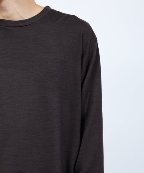 And A アンドエー / 2/72 WOOL JERSEY L/S KNIT TEE super100防縮ウォッシャブルウールジャージーニットロンT / AA-A23M004