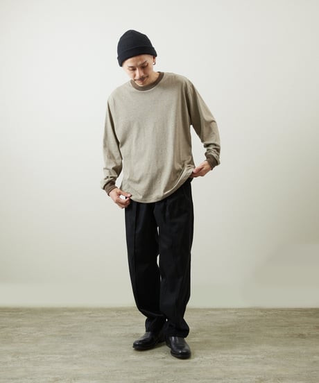 And A アンドエー / HEMP BREND L/S SLEEVE CUT & SEWN ヘンプブレンドナローピッチボーダーカットソー ロンT / AA-A24M003