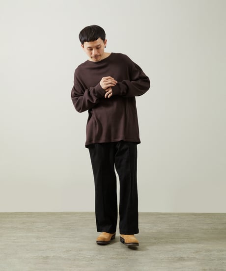 And A アンドエー / SUPIMA COTTON CODE FRISE L/S CUT&SEWN スーピマコットンコードフライスロングスリーブカットソー / AA-S24M006