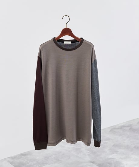 And A アンドエー / 2/72 WOOL JERSEY L/S CRAZY KNIT TEE super100防縮ウォッシャブルウールジャージークレイジーニットロンT / AA-A23M006