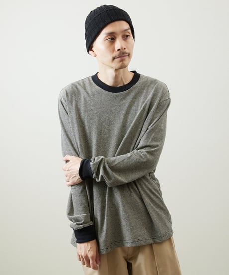 And A アンドエー / HEMP BREND L/S SLEEVE CUT & SEWN ヘンプブレンドナローピッチボーダーカットソー ロンT / AA-A24M003