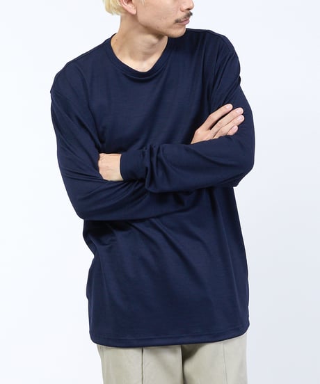 And A アンドエー / 2/72 WOOL JERSEY L/S KNIT TEE super100防縮ウォッシャブルウールジャージーニットロンT / AA-A23M004