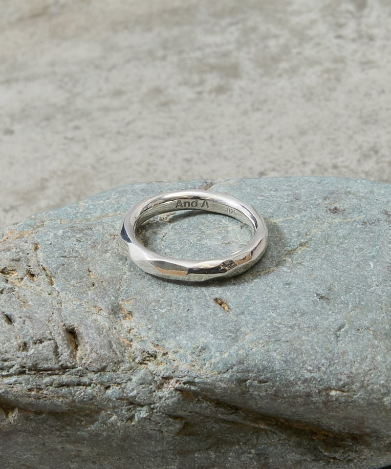 And A アンドエー / SILVER925 TEXTURED CIRCLE RING シル
