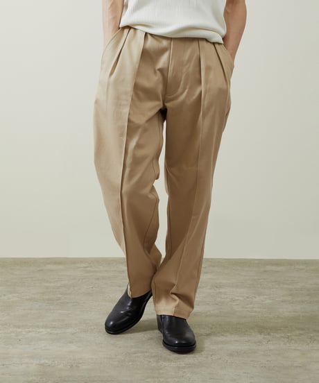 And A アンドエー / TWO TUCK TAPERED WIDE CHINO PANTS ツータックコットンワイドテーパードチノパンツ / AA-A23M002
