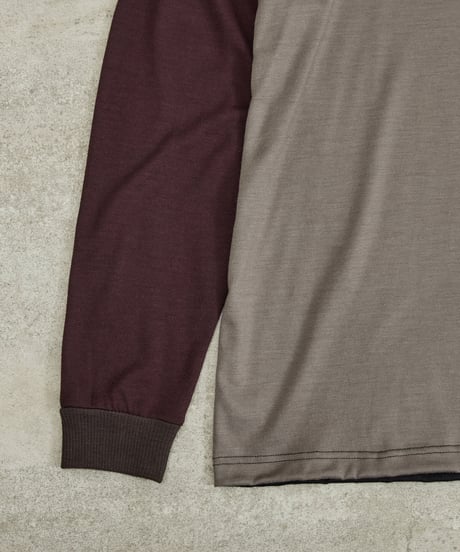 And A アンドエー / 2/72 WOOL JERSEY L/S CRAZY KNIT TEE super100防縮ウォッシャブルウールジャージークレイジーニットロンT / AA-A23M006