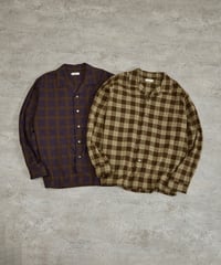 And A アンドエー / WOOL BLEND OPEN COLLAR L/S CHECK SHIRT JACKET ウールブレンドオープンカラーシャツ / AA-S24M002
