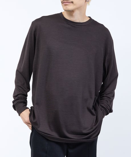 And A アンドエー / 2/72 WOOL JERSEY L/S KNIT TEE super100防縮ウォッシャブルウールジャージーニットロンT / AA-A23M004