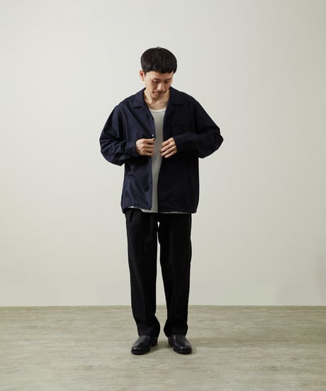 And A アンドエー / SUPER 140’S WOOL SAXONY OPEN COLLAR L/S SHIRT スーパー140’Sウールサキソニーオープンカラーシャツ / AA-S24M001