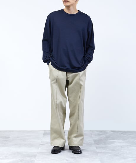 And A アンドエー / 2/72 WOOL JERSEY L/S KNIT TEE super100防縮ウォッシャブルウールジャージーニットロンT / AA-A23M004