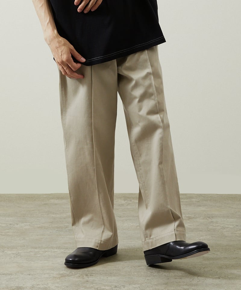 And A アンドエー / PIN TUCK DRILL WIDE CHINO PANTS ピ