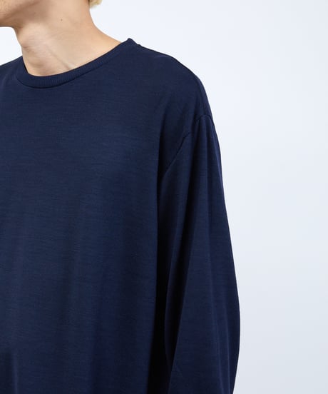 And A アンドエー / 2/72 WOOL JERSEY L/S KNIT TEE super100防縮ウォッシャブルウールジャージーニットロンT / AA-A23M004