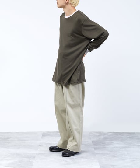 And A アンドエー / 2/72 WOOL JERSEY L/S RINGER KNIT TEE super100防縮ウォッシャブルウールジャージーリンガーニットロンT / AA-A23M005