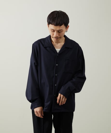 And A アンドエー / SUPER 140’S WOOL SAXONY OPEN COLLAR L/S SHIRT スーパー140’Sウールサキソニーオープンカラーシャツ / AA-S24M001