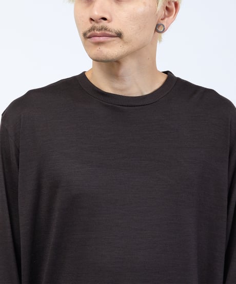 And A アンドエー / 2/72 WOOL JERSEY L/S KNIT TEE super100防縮ウォッシャブルウールジャージーニットロンT / AA-A23M004