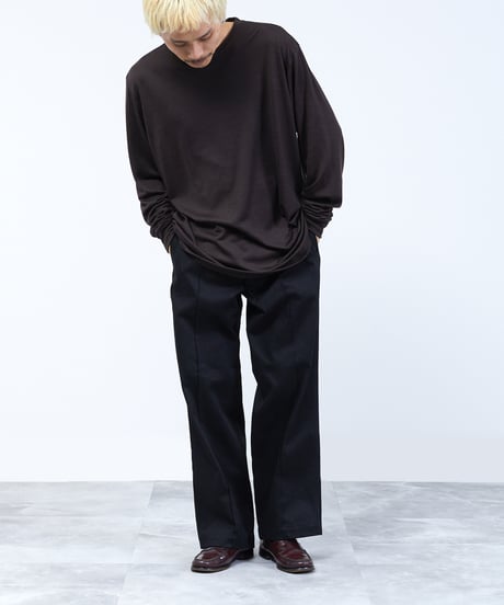 And A アンドエー / 2/72 WOOL JERSEY L/S KNIT TEE super100防縮ウォッシャブルウールジャージーニットロンT / AA-A23M004