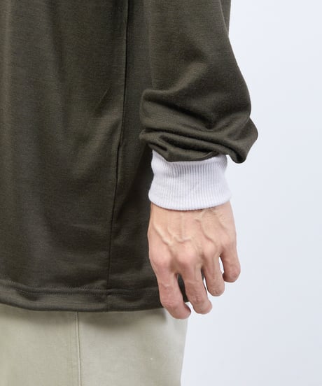 And A アンドエー / 2/72 WOOL JERSEY L/S RINGER KNIT TEE super100防縮ウォッシャブルウールジャージーリンガーニットロンT / AA-A23M005