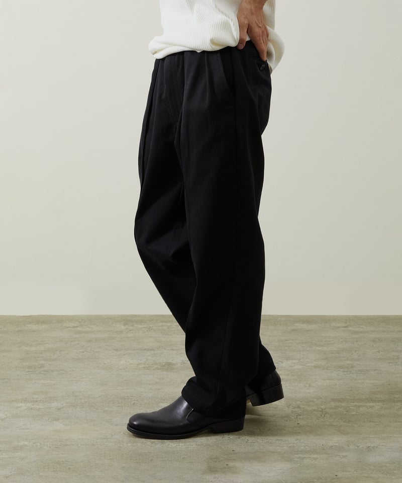 And A アンドエー / TWO TUCK TAPERED WIDE CHINO PANTS