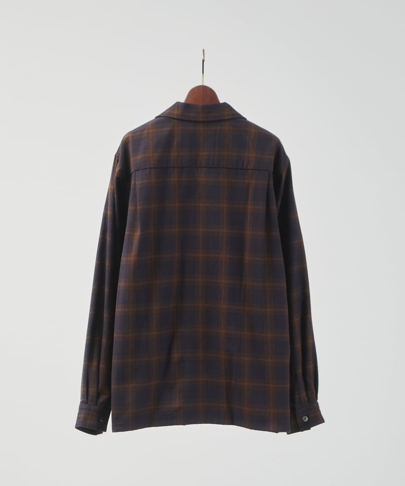 ジャケット・アウター shareef WOOL CHECK LONG SHIRTS And A アンドエー / WOOL BLEND OPEN COLLAR L/S CHECK