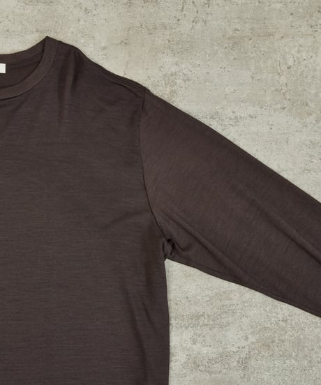 And A アンドエー / 2/72 WOOL JERSEY L/S KNIT TEE super100防縮ウォッシャブルウールジャージーニットロンT / AA-A23M004