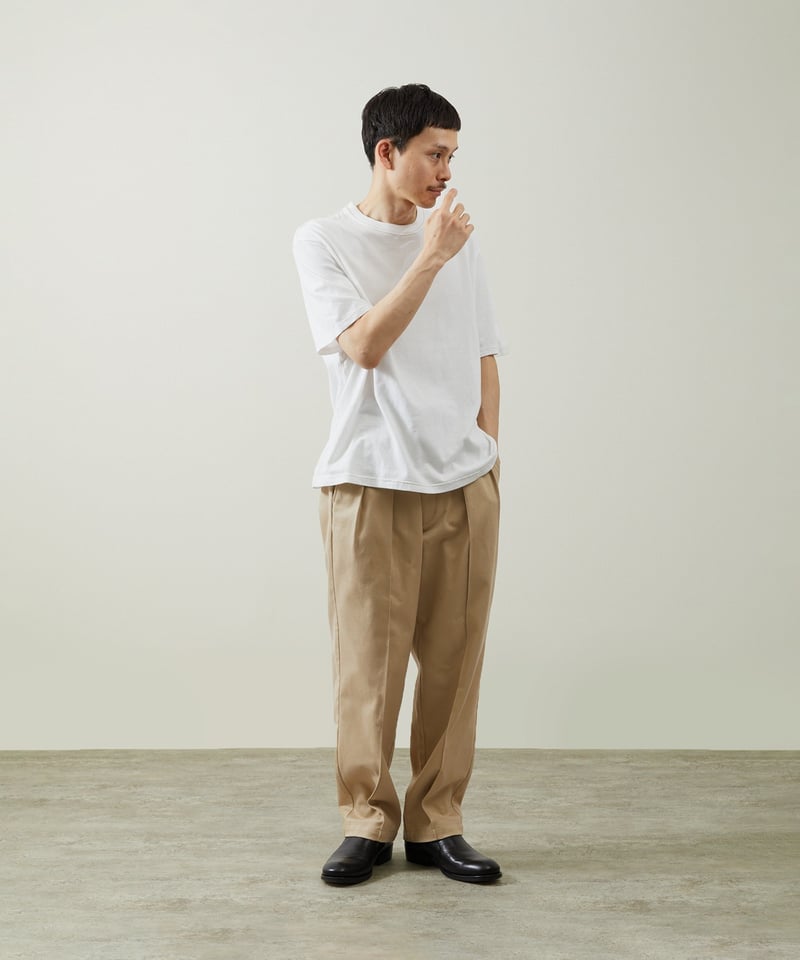 And A アンドエー / TWO TUCK TAPERED WIDE CHINO PANTS