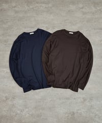 And A アンドエー / 2/72 WOOL JERSEY L/S KNIT TEE super100防縮ウォッシャブルウールジャージーニットロンT / AA-A23M004
