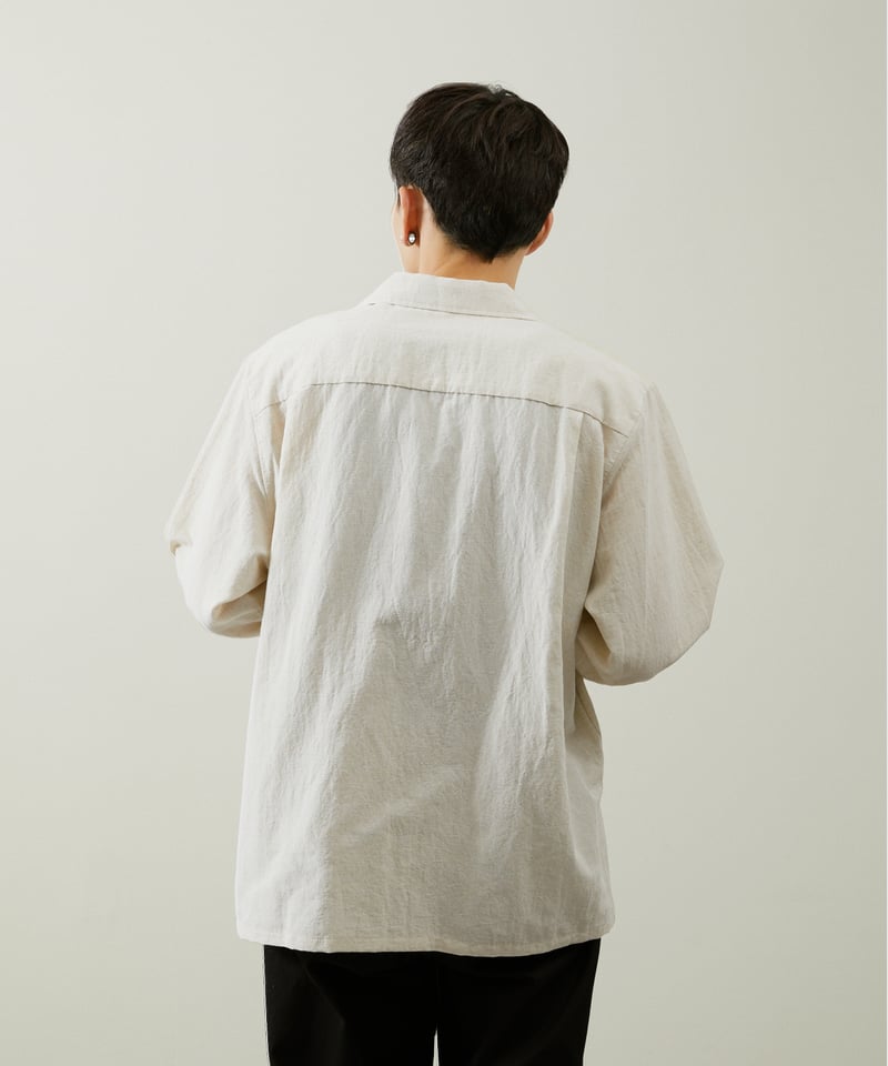 And A アンドエー / COTTON / LINEN OPEN COLLAR L/S LI