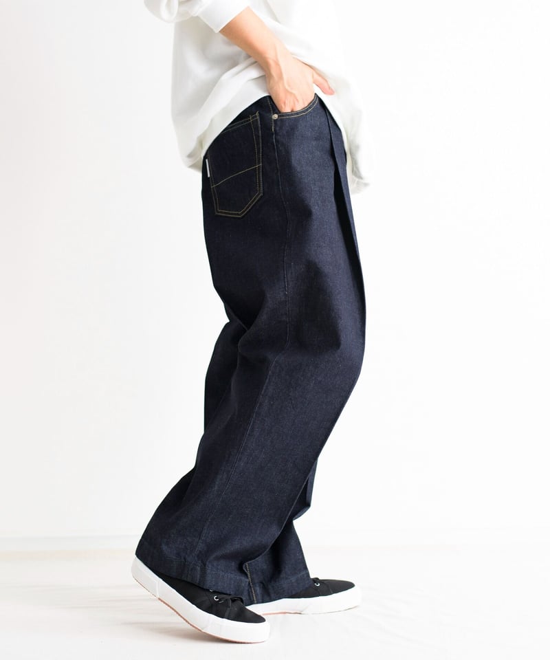 NEONSIGN ネオンサイン / WIDE DENIM SLACKS “ONE WASH” 