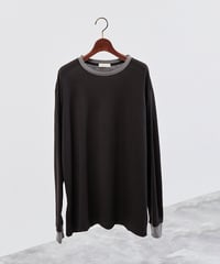 And A アンドエー / 2/72 WOOL JERSEY L/S RINGER KNIT TEE super100防縮ウォッシャブルウールジャージーリンガーニットロンT / AA-A23M005