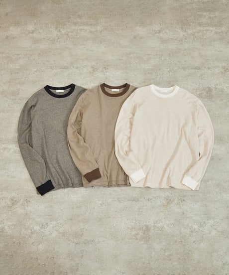 And A アンドエー / HEMP BREND L/S SLEEVE CUT & SEWN ヘンプブレンドナローピッチボーダーカットソー ロンT / AA-A24M003