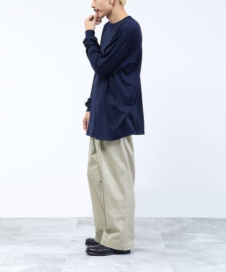 And A アンドエー / 2/72 WOOL JERSEY L/S KNIT TEE super100防縮ウォッシャブルウールジャージーニットロンT / AA-A23M004