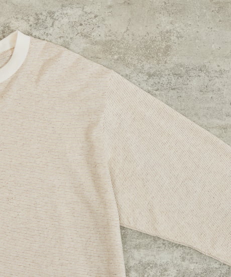 And A アンドエー / HEMP BREND L/S SLEEVE CUT & SEWN ヘンプブレンドナローピッチボーダーカットソー ロンT / AA-A24M003