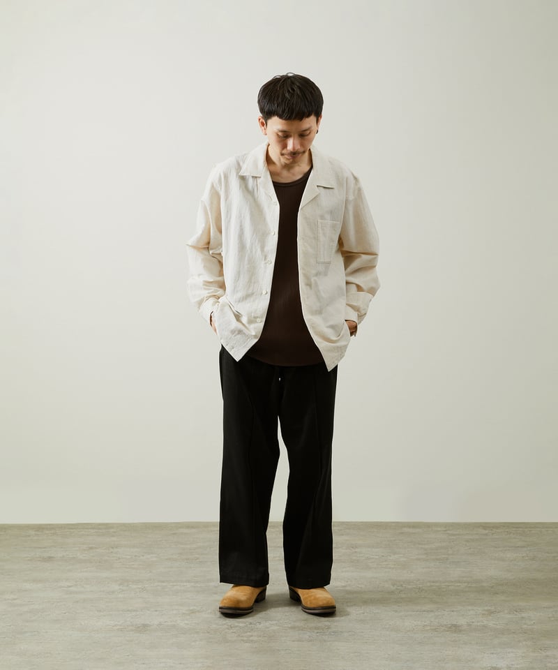 And A アンドエー / COTTON / LINEN OPEN COLLAR L/S LI