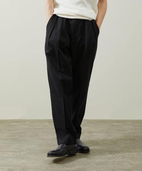 And A アンドエー / TWO TUCK TAPERED WIDE CHINO PANTS ツータックコットンワイドテーパードチノパンツ / AA-A23M002