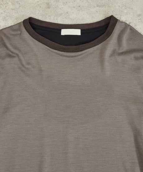 And A アンドエー / 2/72 WOOL JERSEY L/S CRAZY KNIT TEE super100防縮ウォッシャブルウールジャージークレイジーニットロンT / AA-A23M006