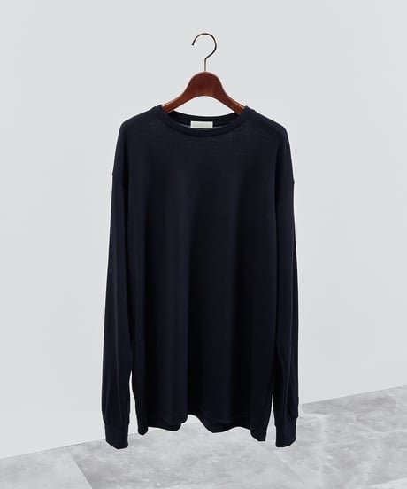And A アンドエー / 2/72 WOOL JERSEY L/S KNIT TEE super100防縮ウォッシャブルウールジャージーニットロンT / AA-A23M004