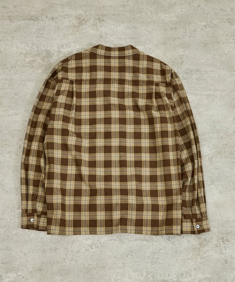 And A アンドエー / WOOL BLEND OPEN COLLAR L/S CHECK SHIRT JACKET ウールブレンドオープンカラーシャツ / AA-S24M002