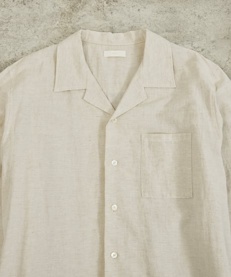 And A アンドエー / COTTON / LINEN OPEN COLLAR L/S LINEN SHIRT JACKET リネンブレンドオープンカラーシャツ / AA-S24M003