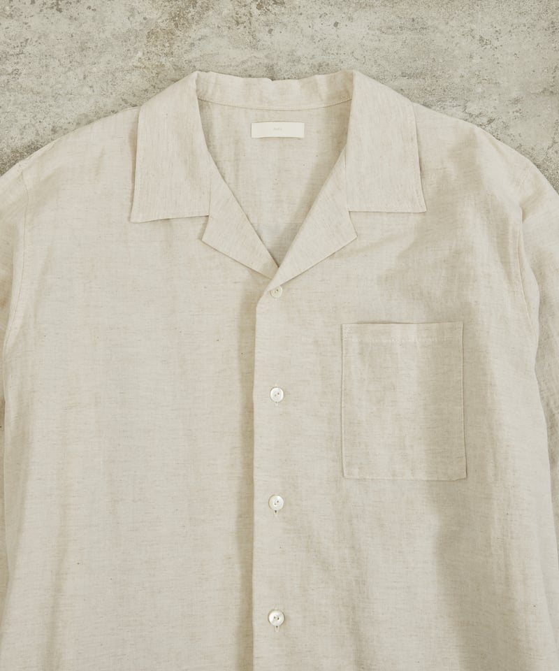 And A アンドエー / COTTON / LINEN OPEN COLLAR L/S LI